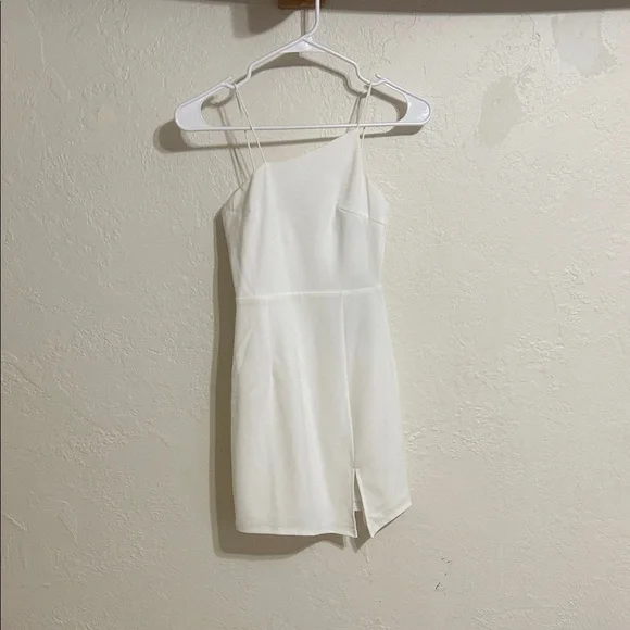 Lulu's White Asymmetrical Dress - Picture 1 of 6
